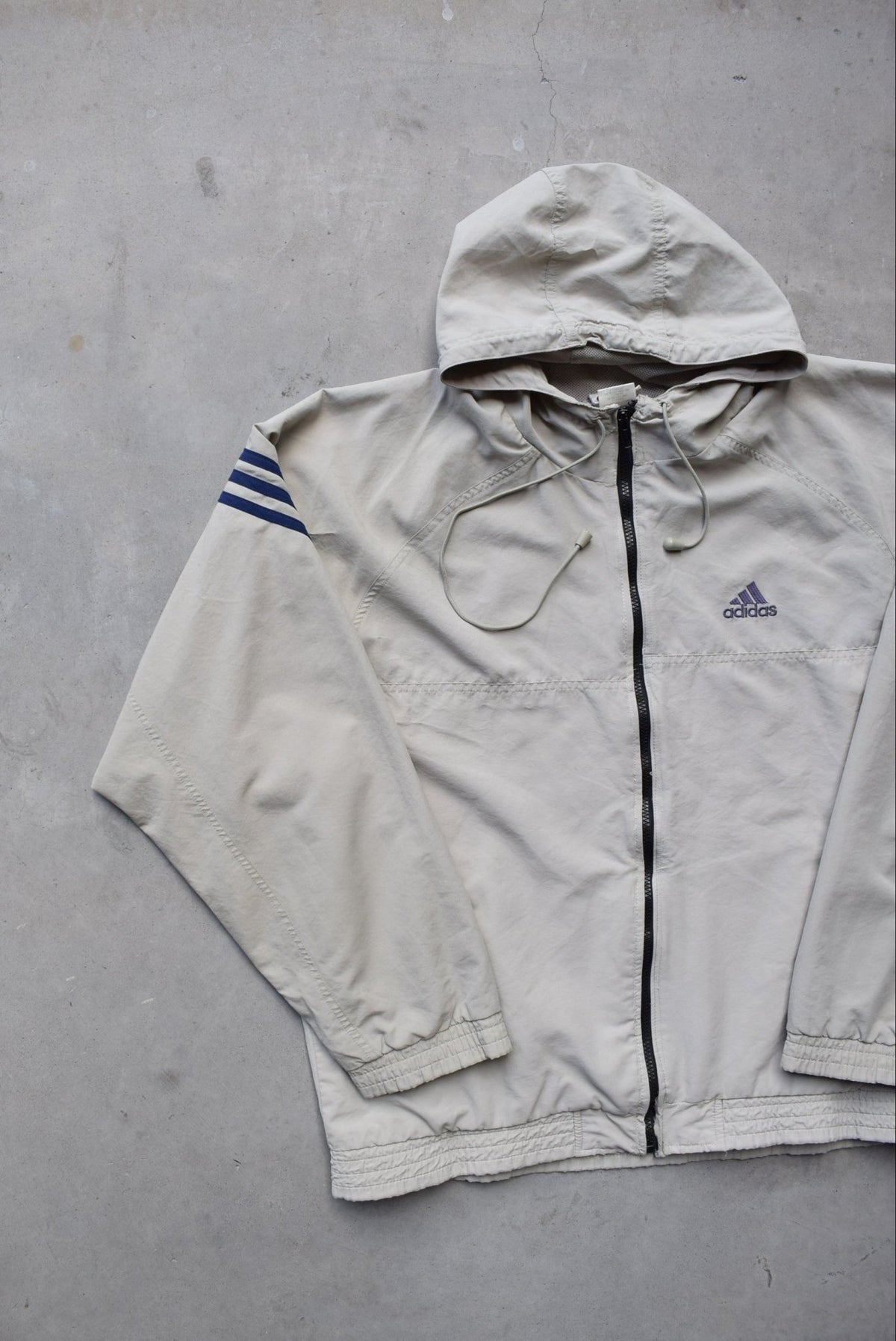 Adidas Tan Embroidered Spellout Jacket — 1990s (L) - Retrospective Store