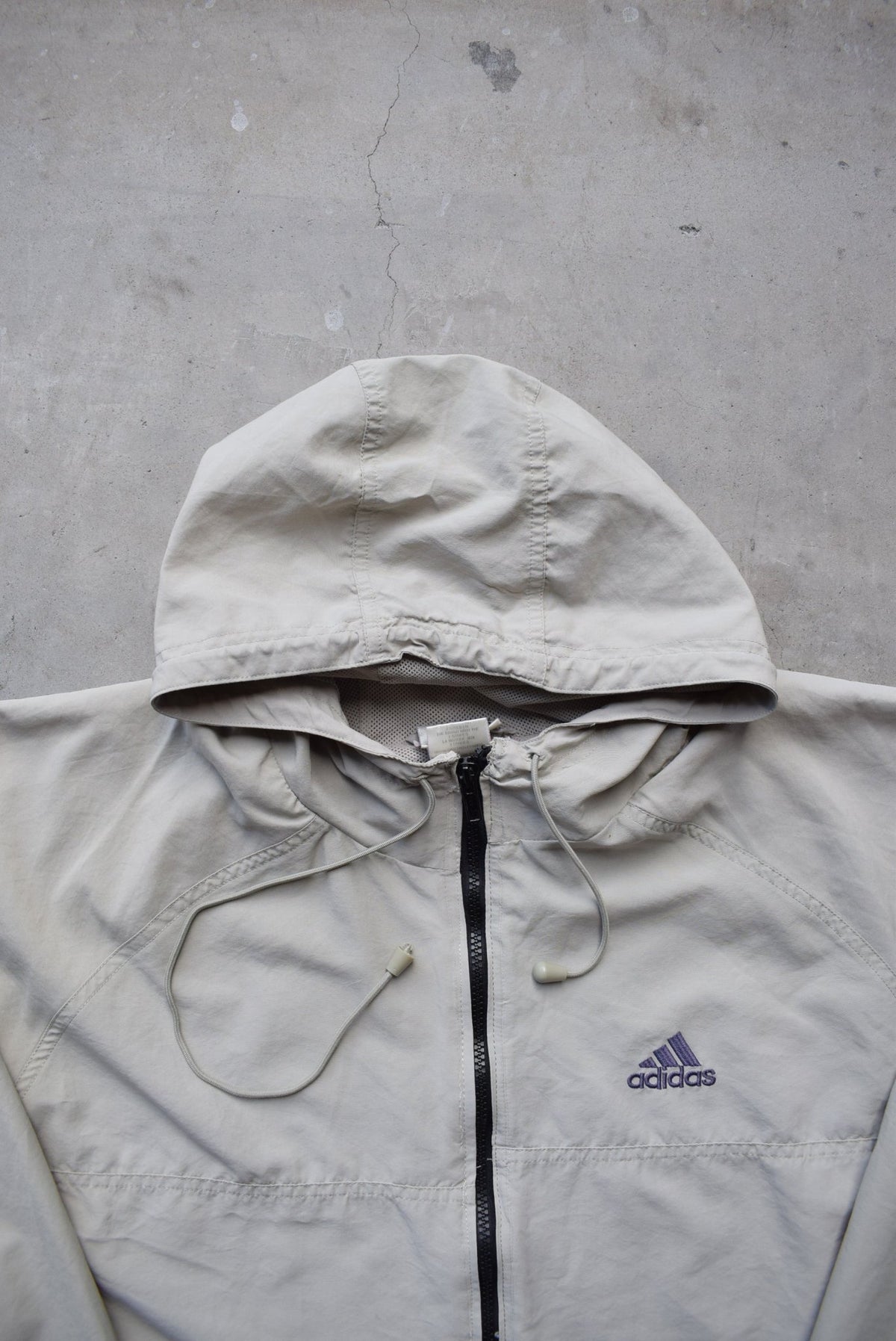 Adidas Tan Embroidered Spellout Jacket — 1990s (L) - Retrospective Store