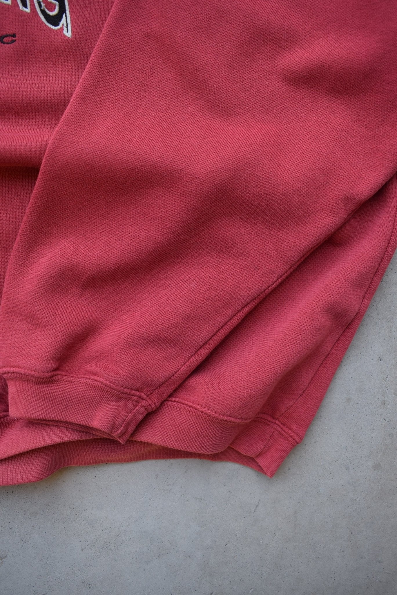 Adidas Training Red Embroidered Spellout Crewneck — 1990s (S/M) - Retrospective Store