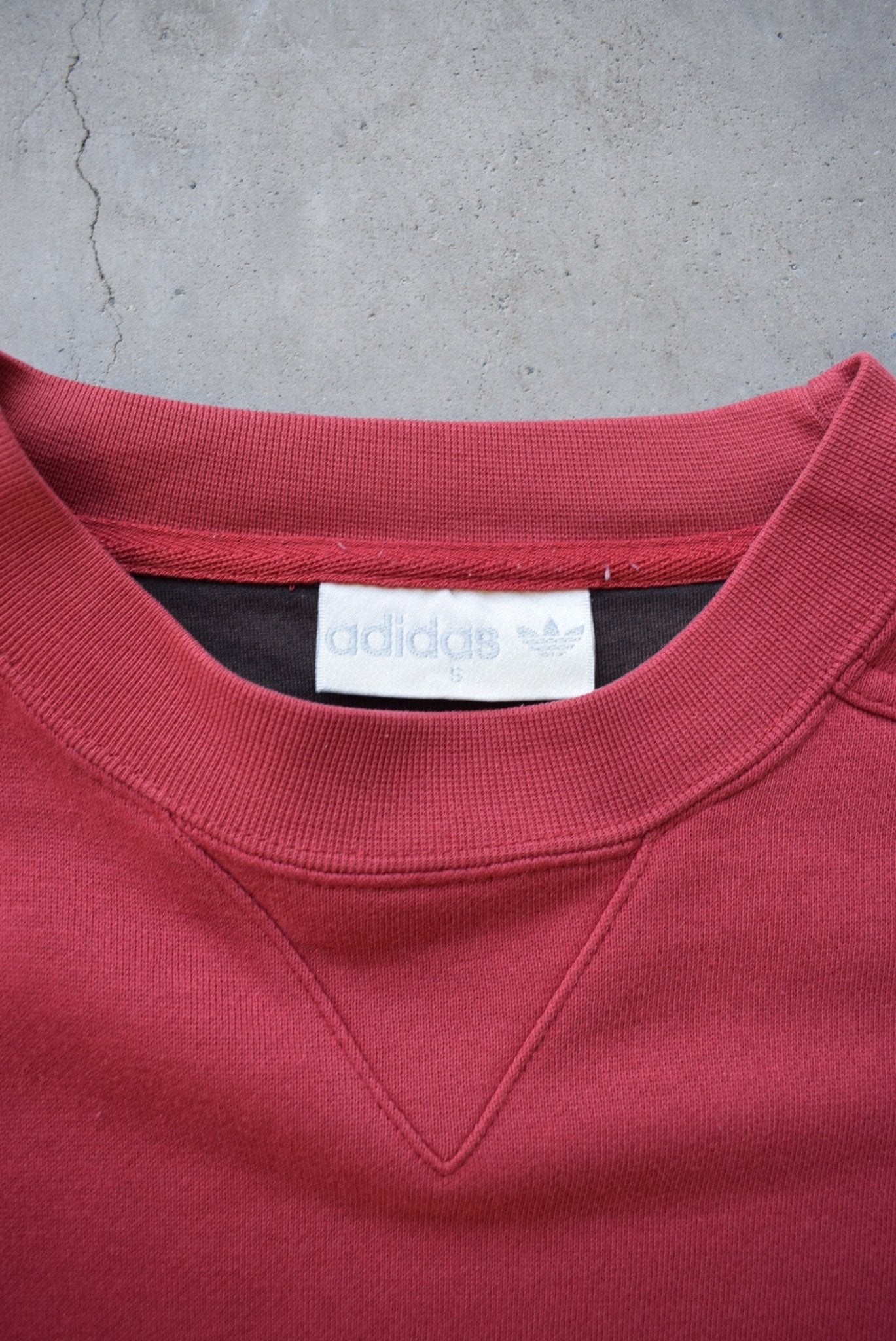 Adidas Training Red Embroidered Spellout Crewneck — 1990s (S/M) - Retrospective Store
