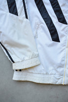 Adidas White & Black Embroidered Spellout Jacket — 1990s (M) - Retrospective Store