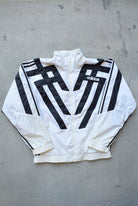 Adidas White & Black Embroidered Spellout Jacket — 1990s (M) - Retrospective Store