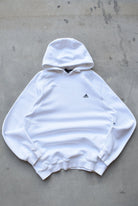 Adidas White Classic Logo Hoodie — 2000s (L) - Retrospective Store