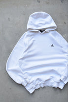 Adidas White Classic Logo Hoodie — 2000s (L) - Retrospective Store