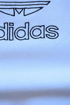 Adidas White Embroidered Spellout Crewneck — 1990s (M/L) - Retrospective Store