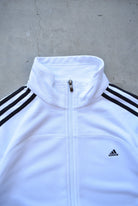 Adidas White Embroidered Spellout Jacket — 2000s (M) - Retrospective Store