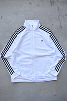 Adidas White Embroidered Spellout Jacket — 2000s (M) - Retrospective Store