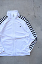 Adidas White Embroidered Spellout Jacket — 2000s (M) - Retrospective Store