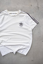 Adidas White Embroidered Spellout Tee — 1990s (L) - Retrospective Store