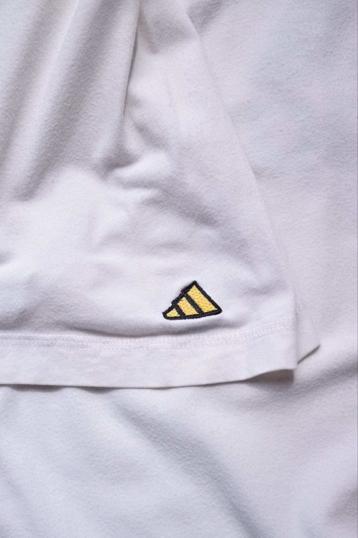 Adidas White Embroidered Spellout Tee — 1990s (XXL) - Retrospective Store