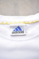 Adidas White Embroidered Spellout Tee — 1990s (XXL) - Retrospective Store
