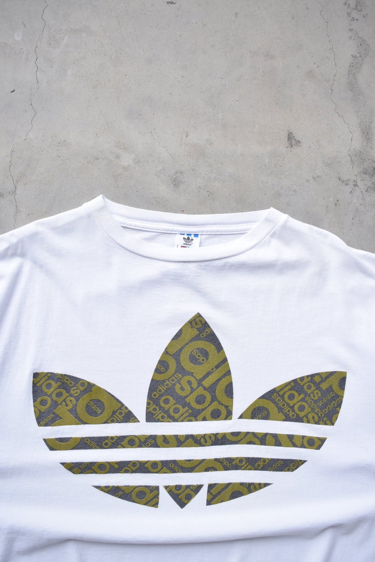 Adidas White Graphic Tee — 1990s (L/XL) - Retrospective Store