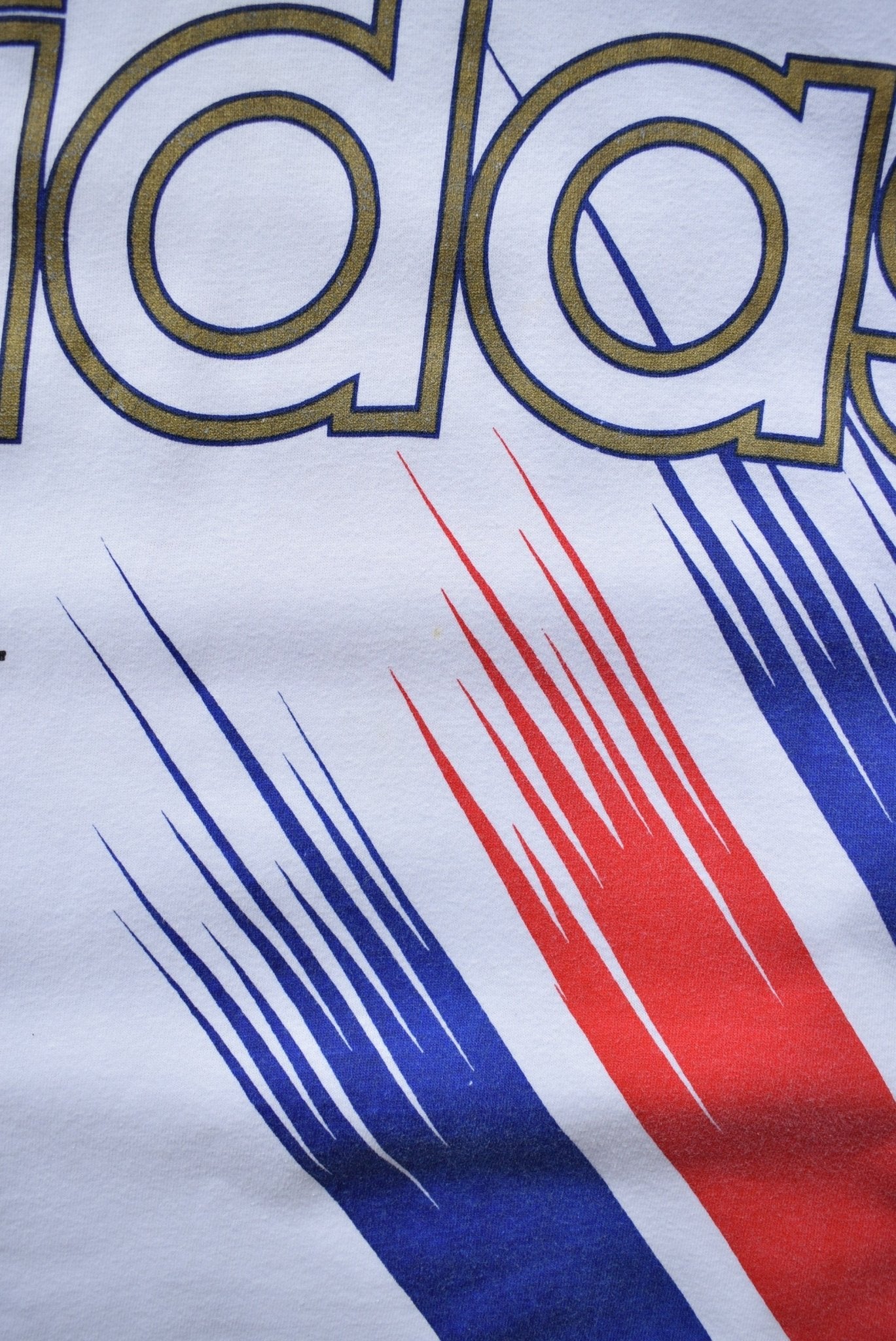 Adidas White Graphic Tee — 1990s (M) - Retrospective Store
