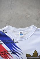Adidas White Graphic Tee — 1990s (M) - Retrospective Store