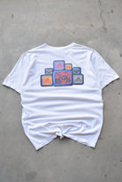 Adidas White Graphic Tee — 1990s (XL) - Retrospective Store