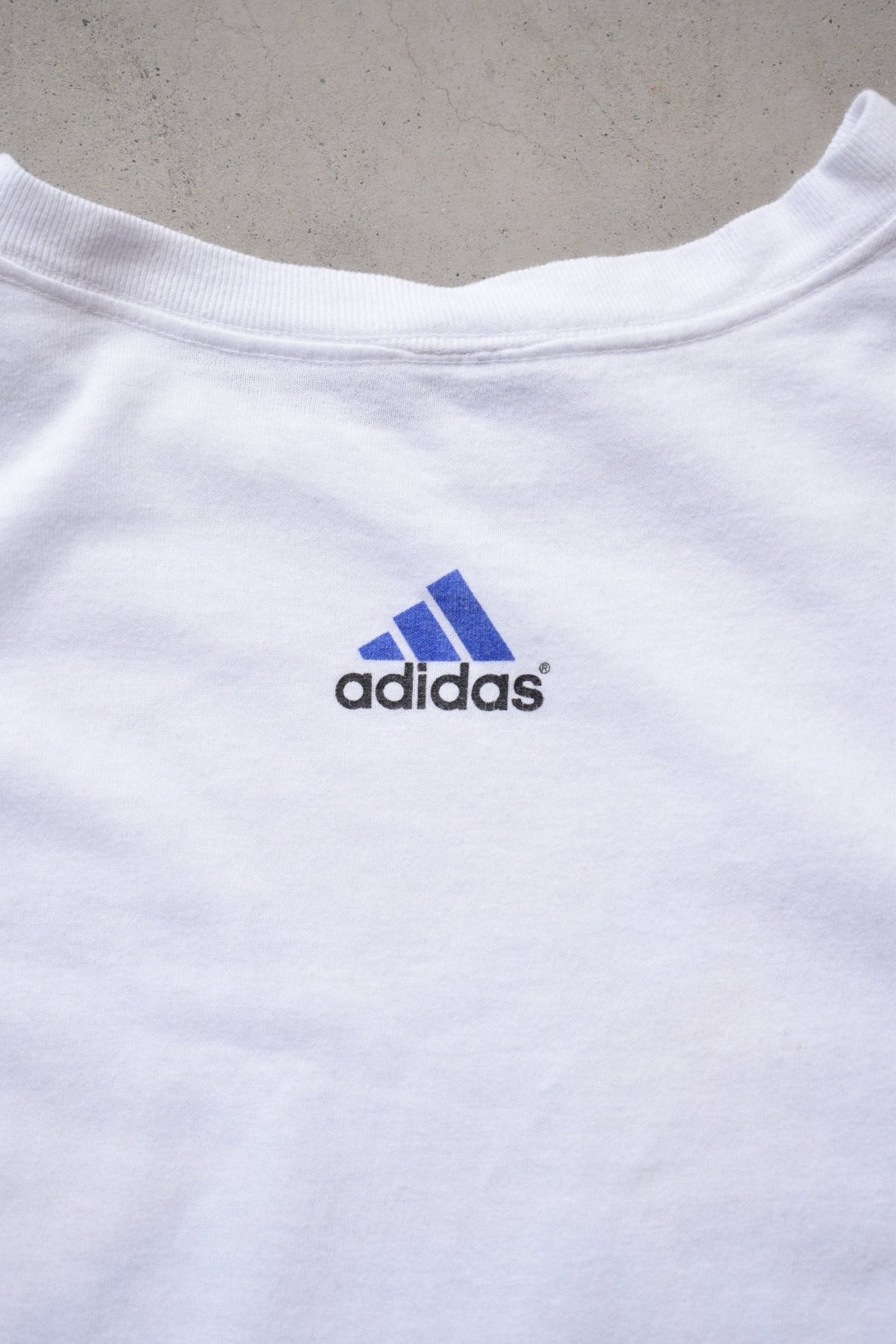 Adidas White Graphic Tee — 1990s (XL/XXL) - Retrospective Store