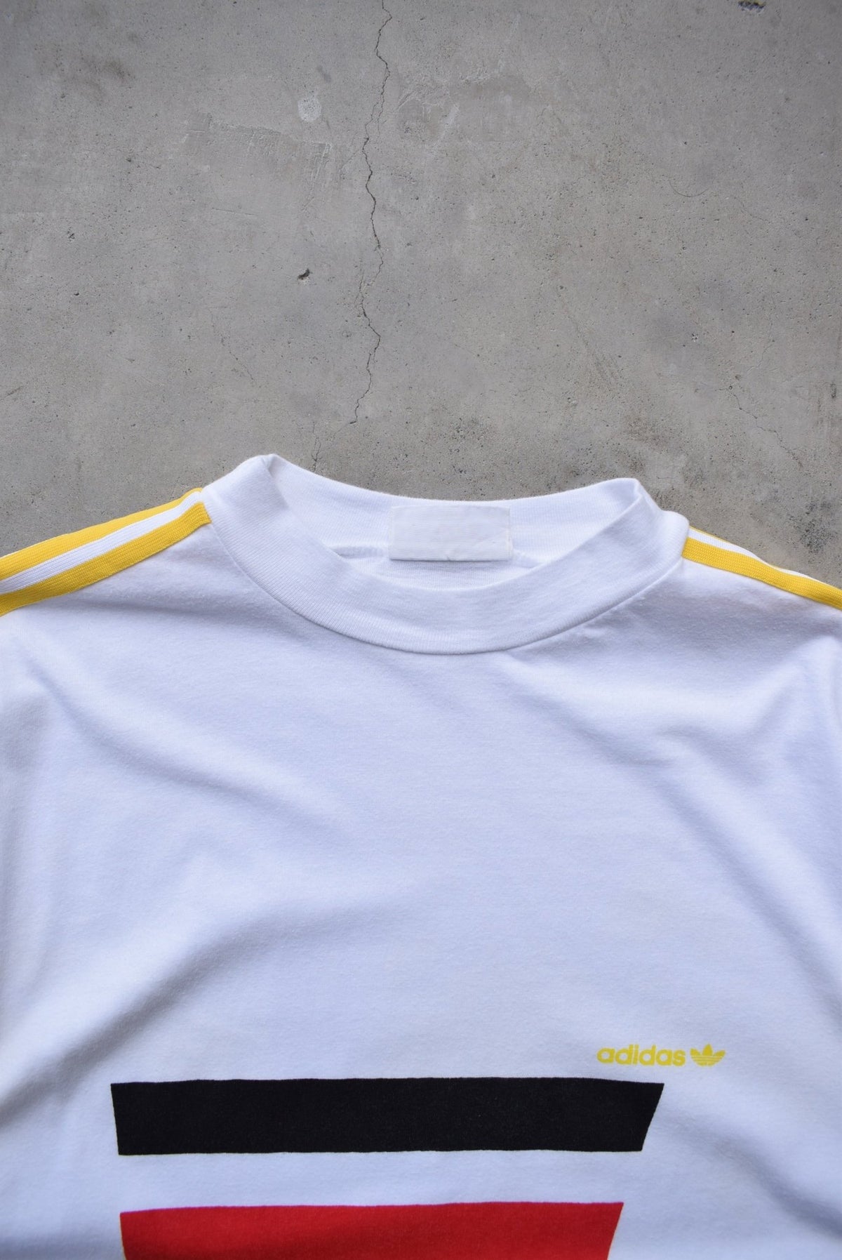 Adidas White Spellout Tee — 1990s (M) - Retrospective Store