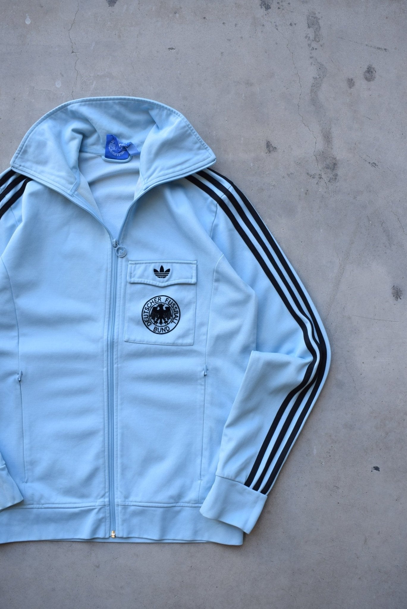 Adidas x Germany National Football Team Baby-Blue Embroidered Jacket — 2000s (S/M) - Retrospective Store