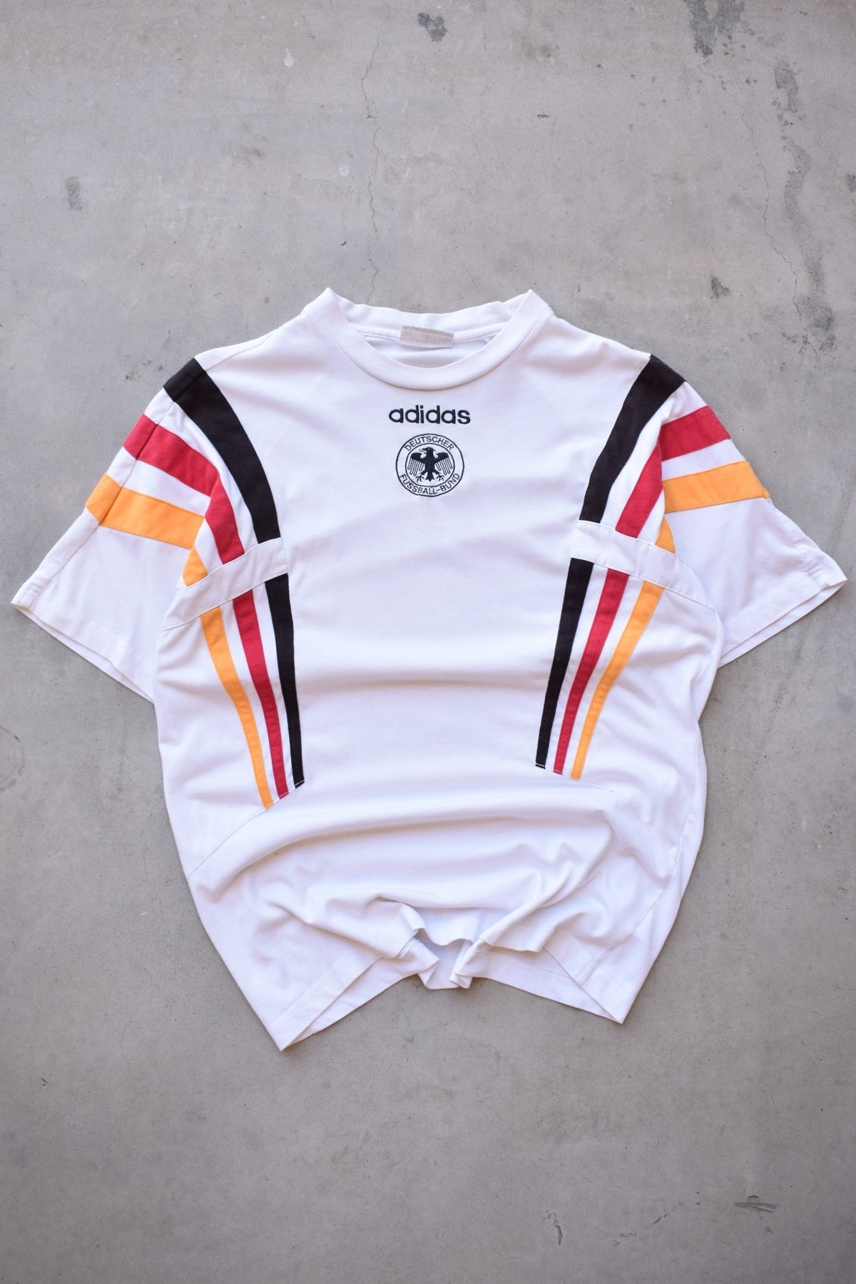 Adidas x Germany National Football Team White Embroidered Tee — 1990s (L) - Retrospective Store