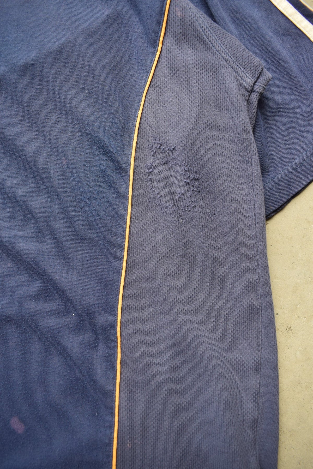 Adidas x Real Madrid FC Navy Embroidered Tee — 1990s (XL) - Retrospective Store