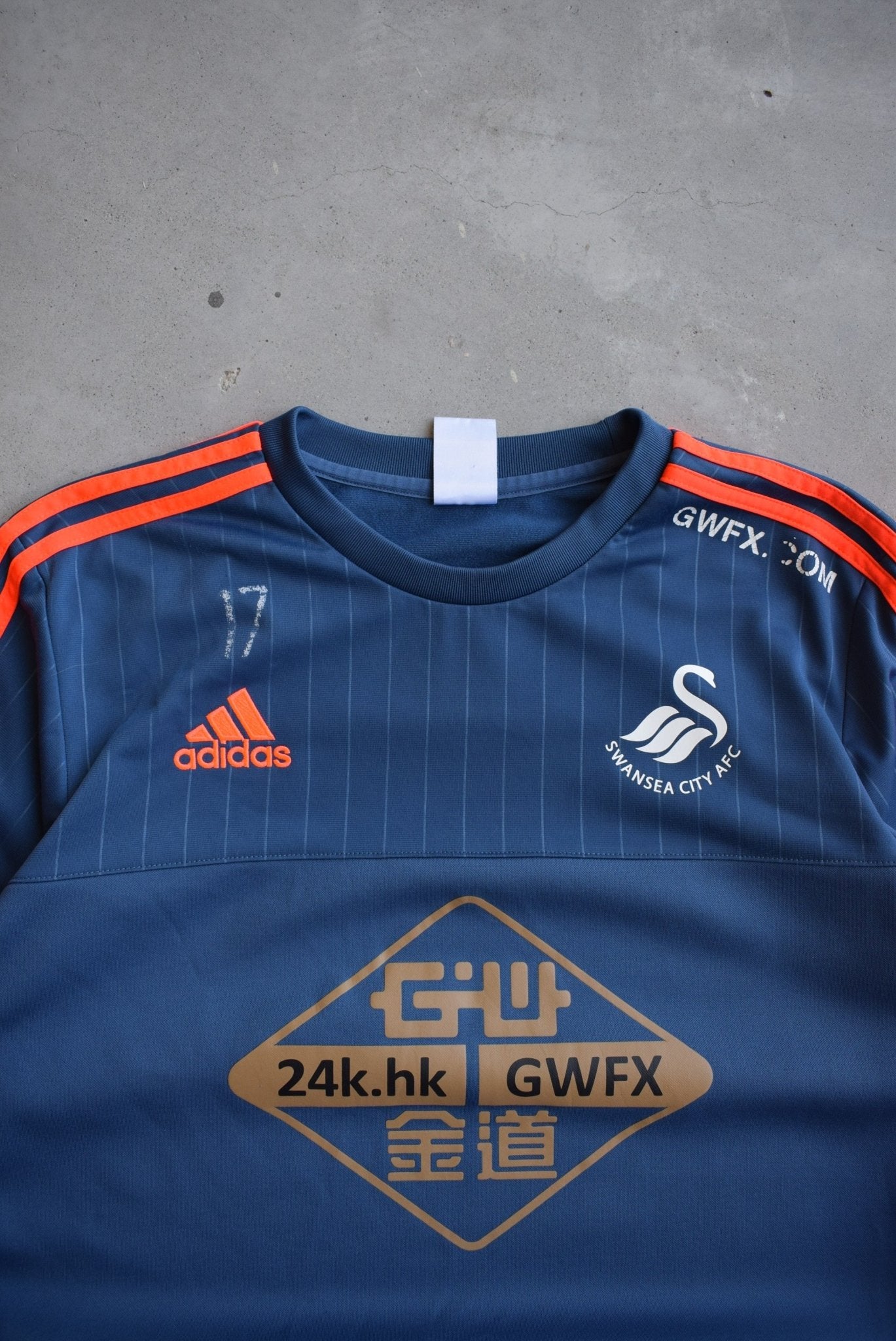 Adidas x Swansea FC Navy Embroidered Crewneck — 2000s (M/L) - Retrospective Store