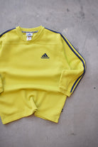 Adidas Yellow Embroidered Spellout Crewneck — 1990s (M) - Retrospective Store