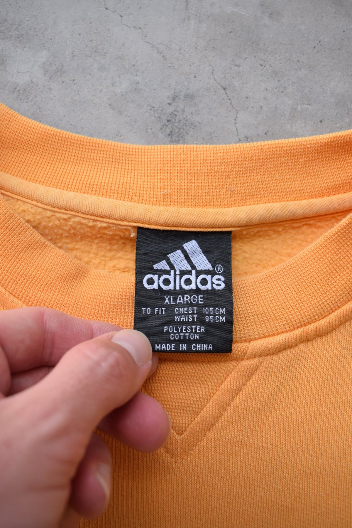 Adidas Yellow Embroidered Spellout Crewneck — 2000s (XL) - Retrospective Store