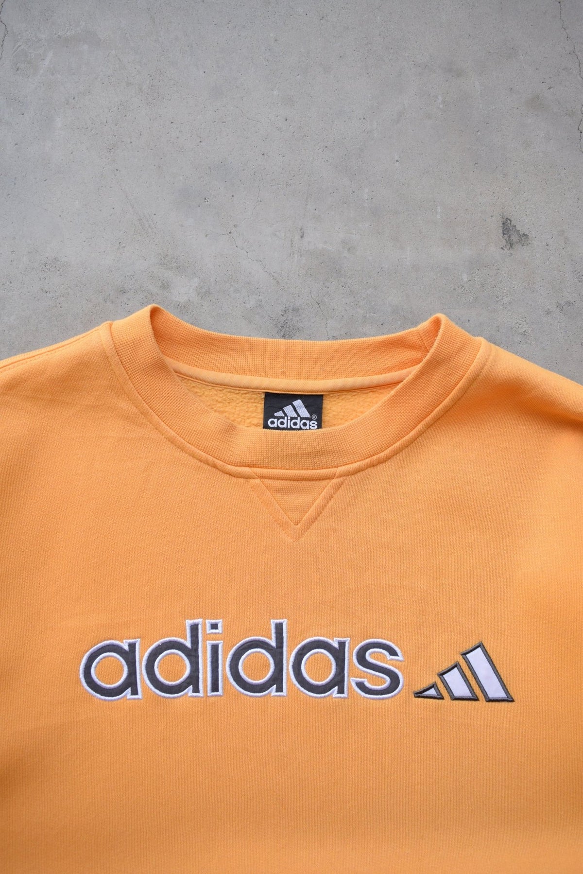 Adidas Yellow Embroidered Spellout Crewneck — 2000s (XL) - Retrospective Store