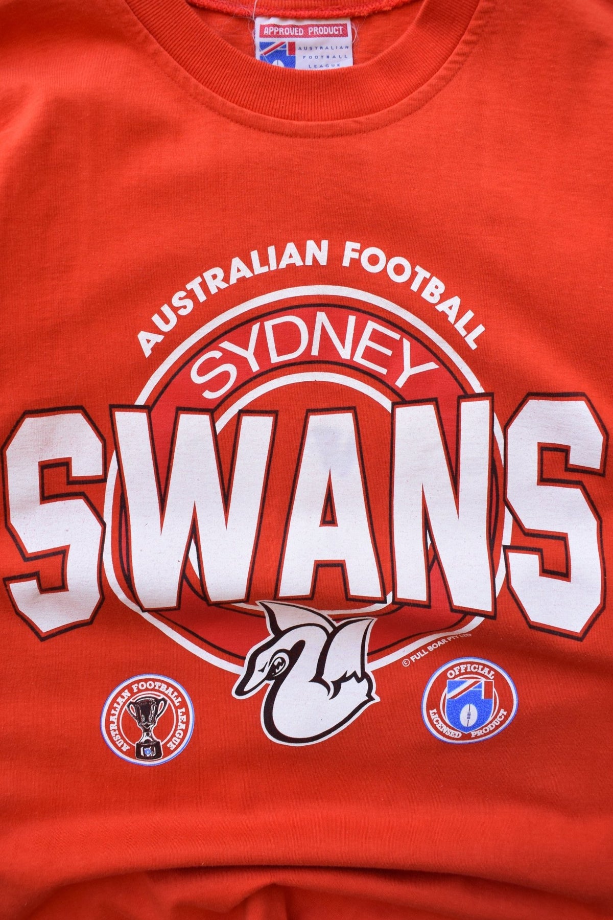 AFL Sydney Swans Red Graphic Tee — 1990s (S) - Retrospective Store