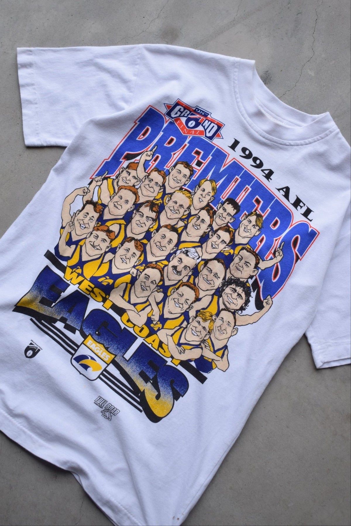 AFL West Coast Eagles Premiers White Graphic Tee — 1994 (S) - Retrospective Store
