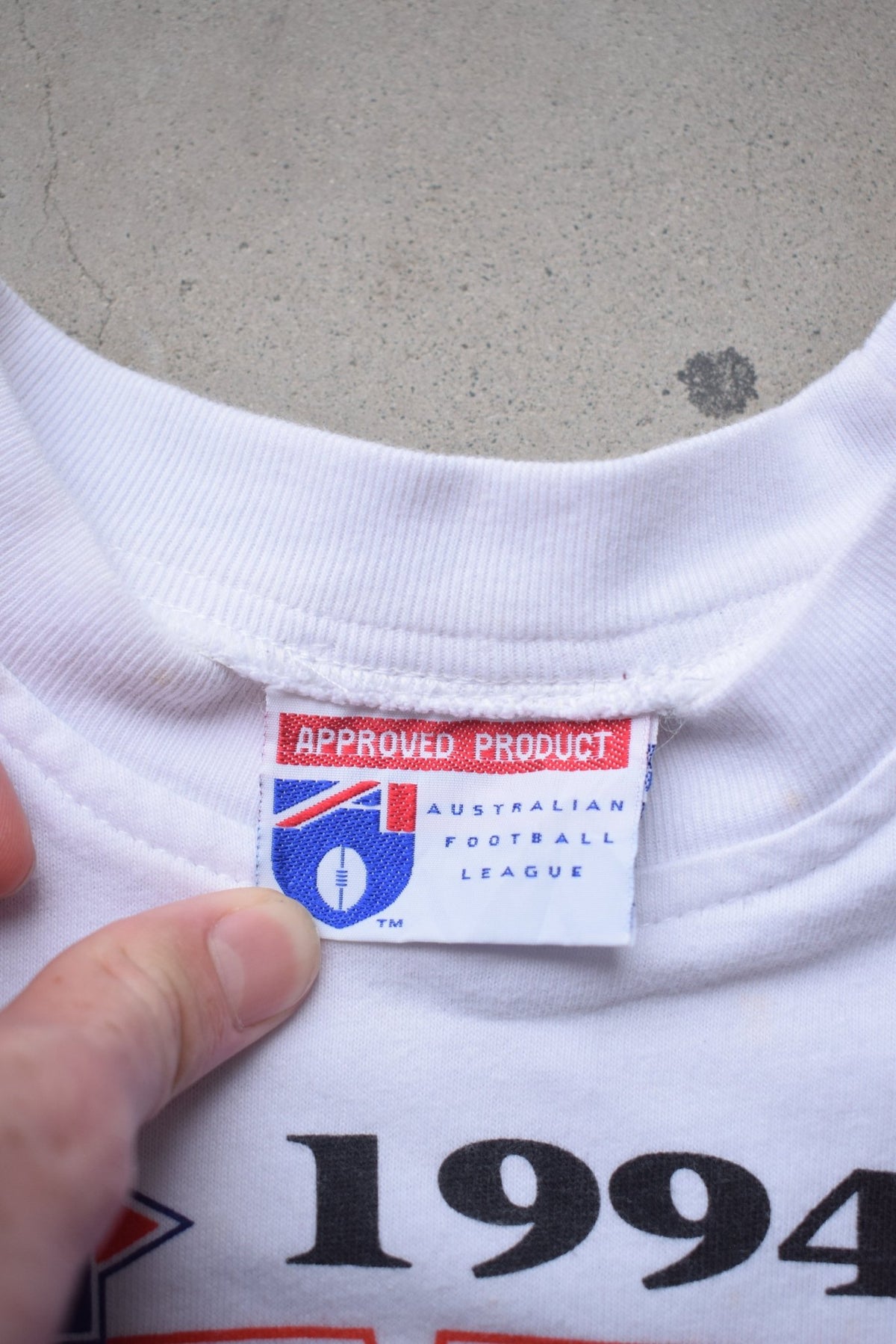 AFL West Coast Eagles Premiers White Graphic Tee — 1994 (S) - Retrospective Store