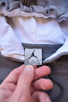 Air Jordan Grey Embroidered Logo Hoodie — 2000s (XL/XXL) - Retrospective Store
