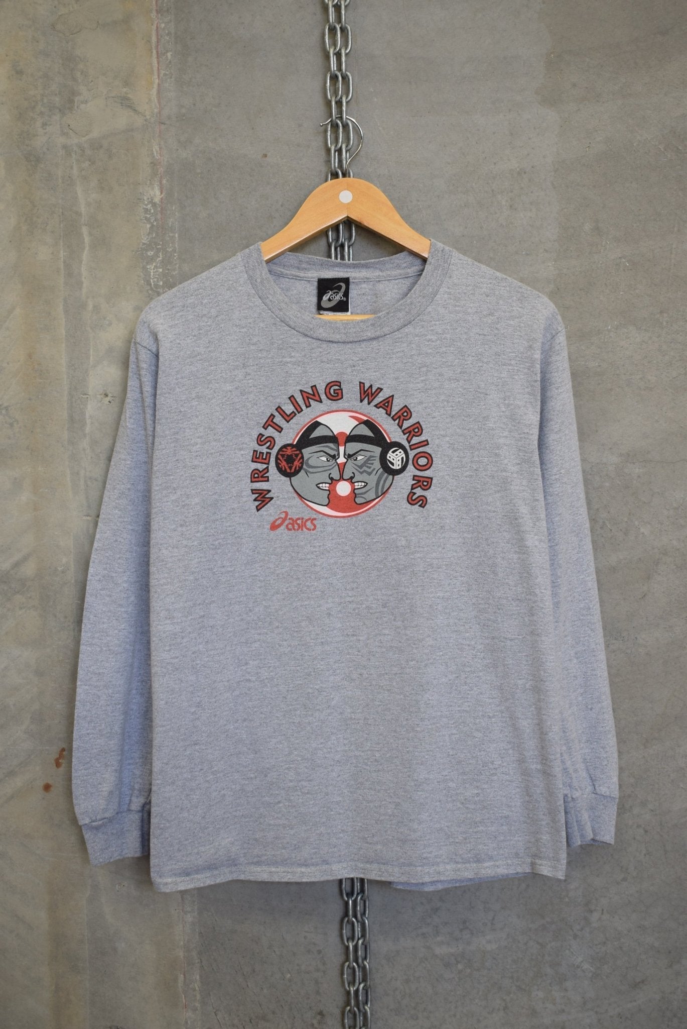 Asics Wrestling Warriors Long Sleeve Tee — 2000s (S/M) - Retrospective Store