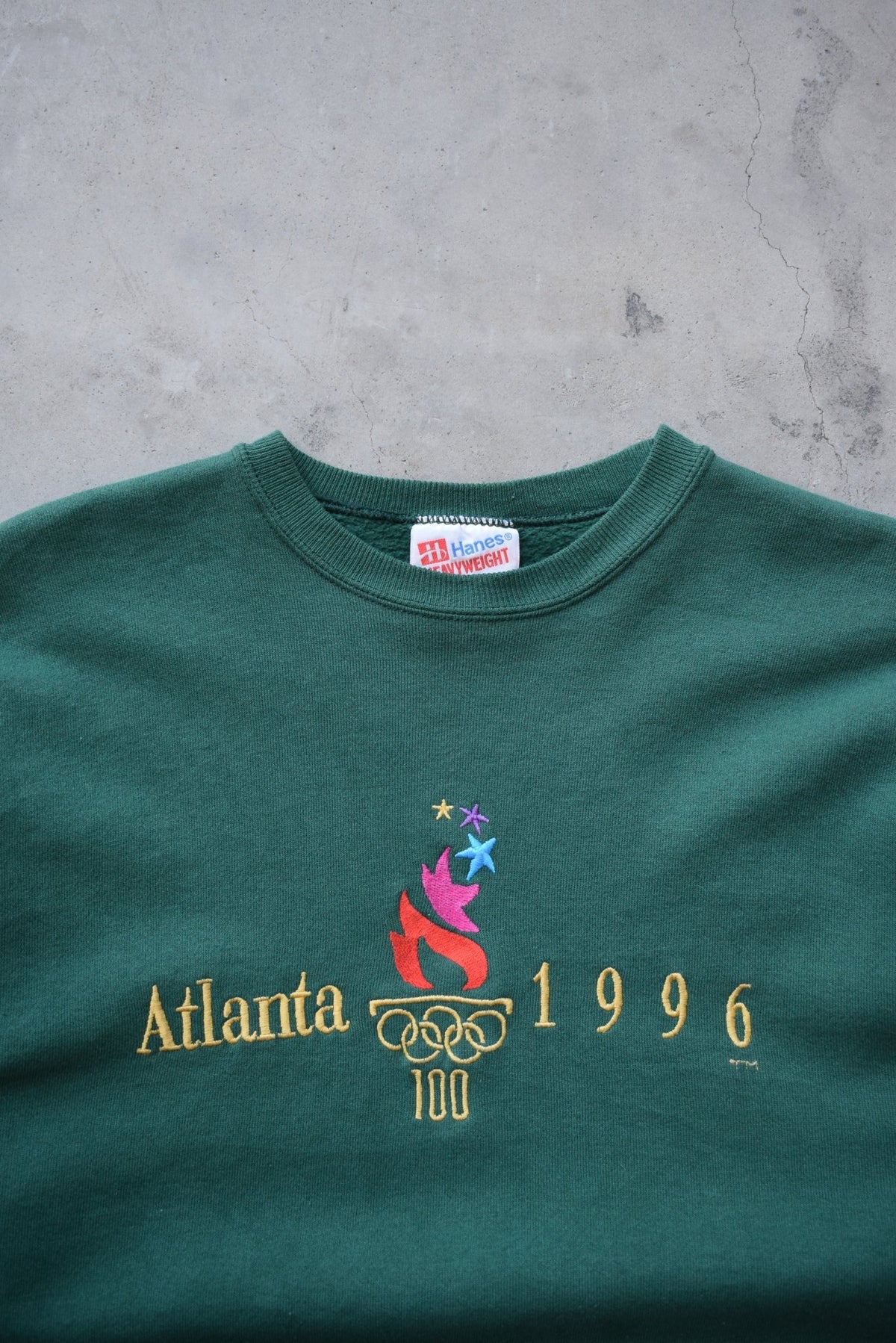 Atlanta Olympics Green Embroidered Crewneck — 1996 (M/L) - Retrospective Store