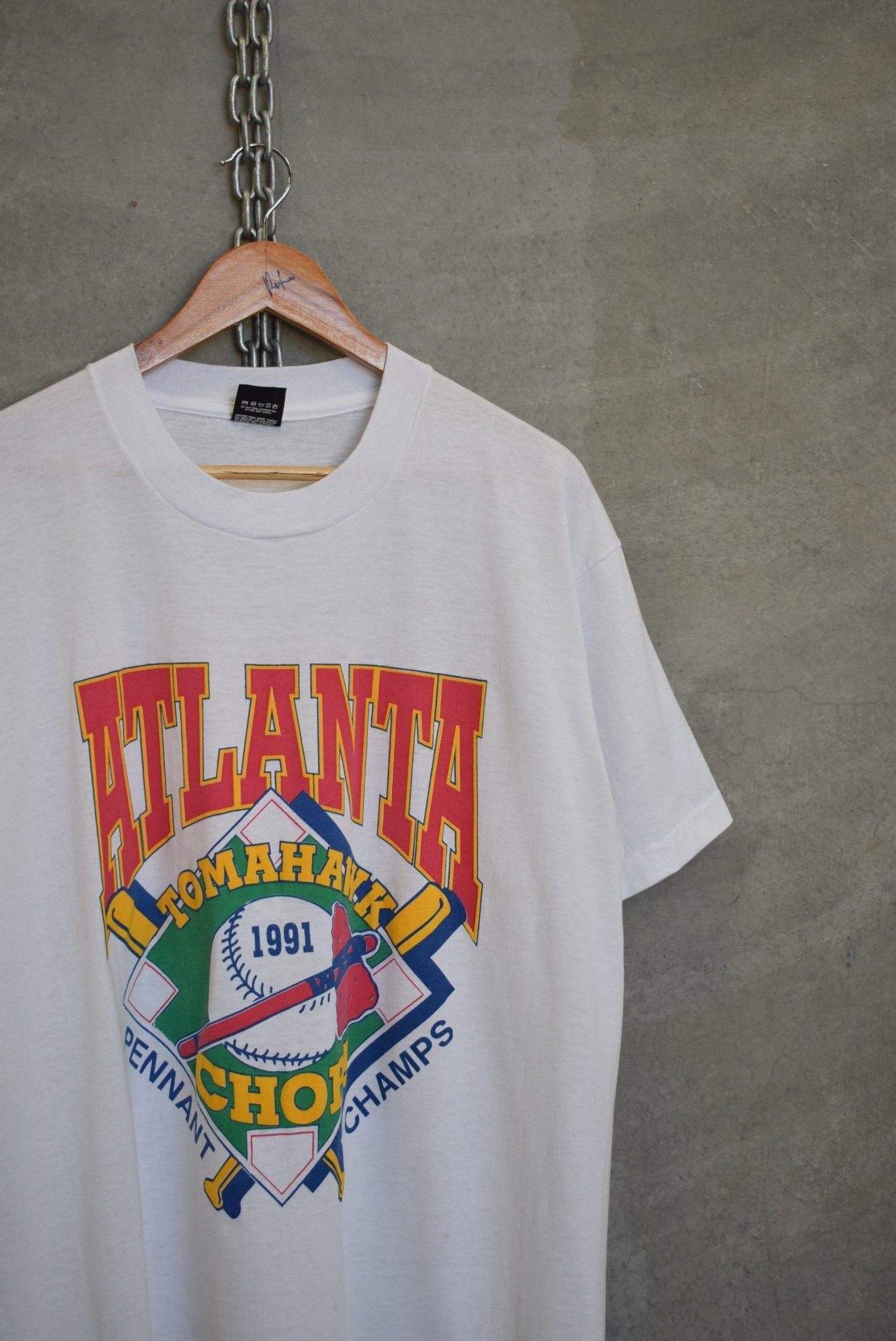 Atlanta Tomahawks Baseball Champions Tee — 1991 (XL) - Retrospective Store