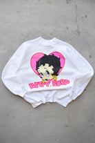 Betty Boop White Graphic Crewneck — 1994 (M) - Retrospective Store