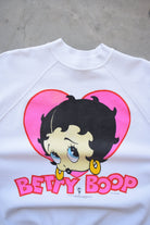 Betty Boop White Graphic Crewneck — 1994 (M) - Retrospective Store