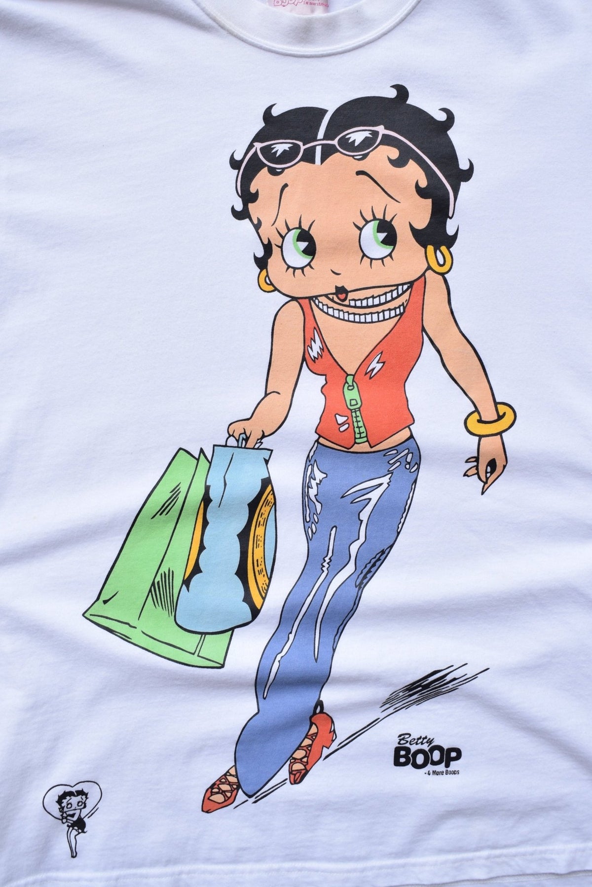 Betty Boop White Graphic Tee — 1990s (M) - Retrospective Store