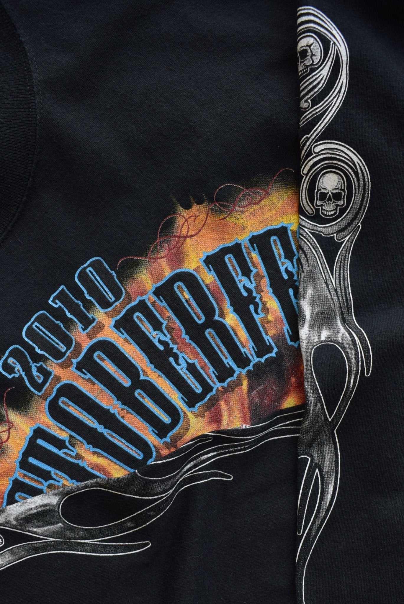 Biketoberfest Daytona Beach Black Graphic Long Sleeve Tee — 2010 (XL) - Retrospective Store