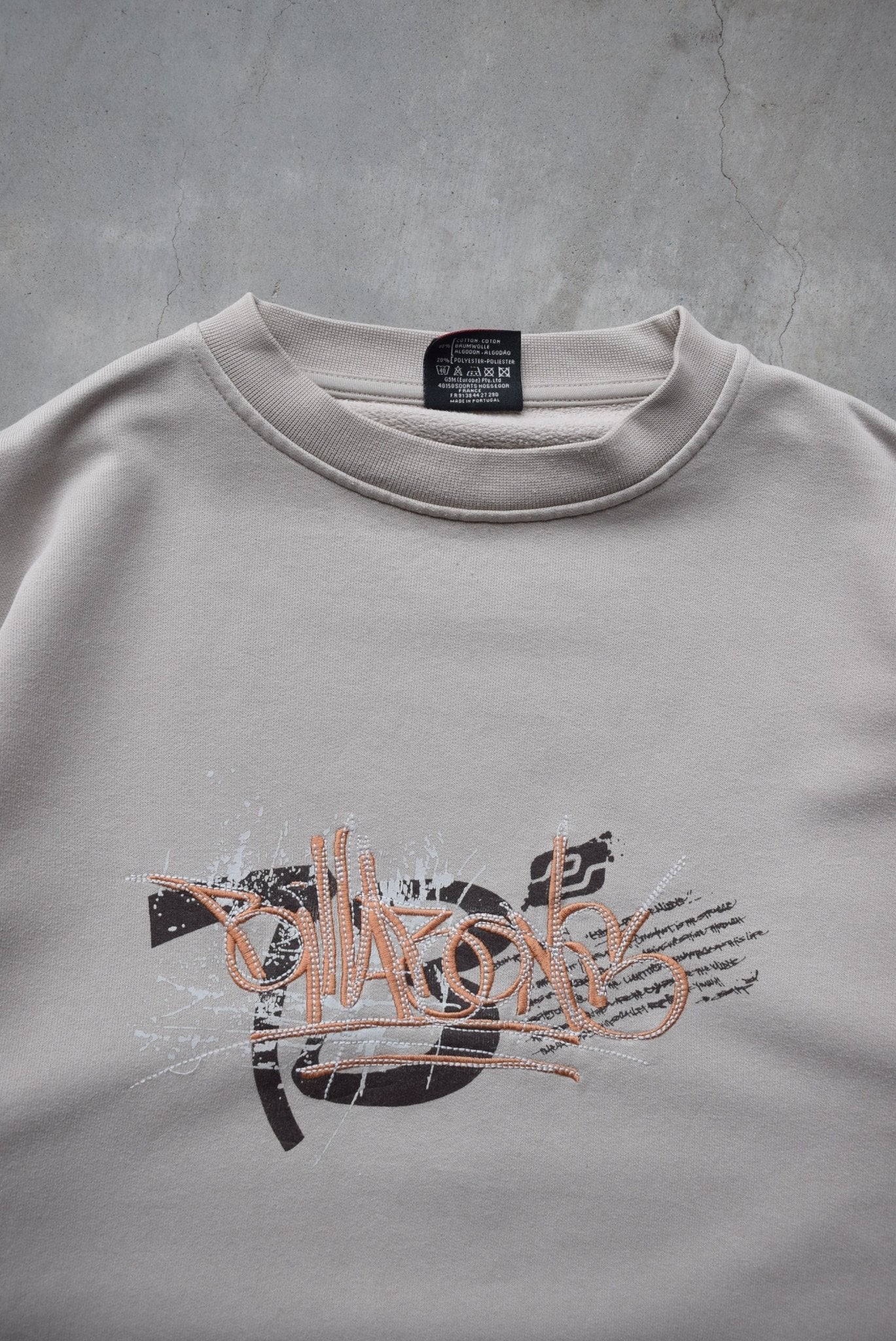 Billabong Cream Embroidered Spellout Crewneck — 1990s (L) - Retrospective Store