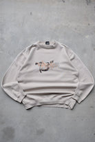 Billabong Cream Embroidered Spellout Crewneck — 1990s (L) - Retrospective Store