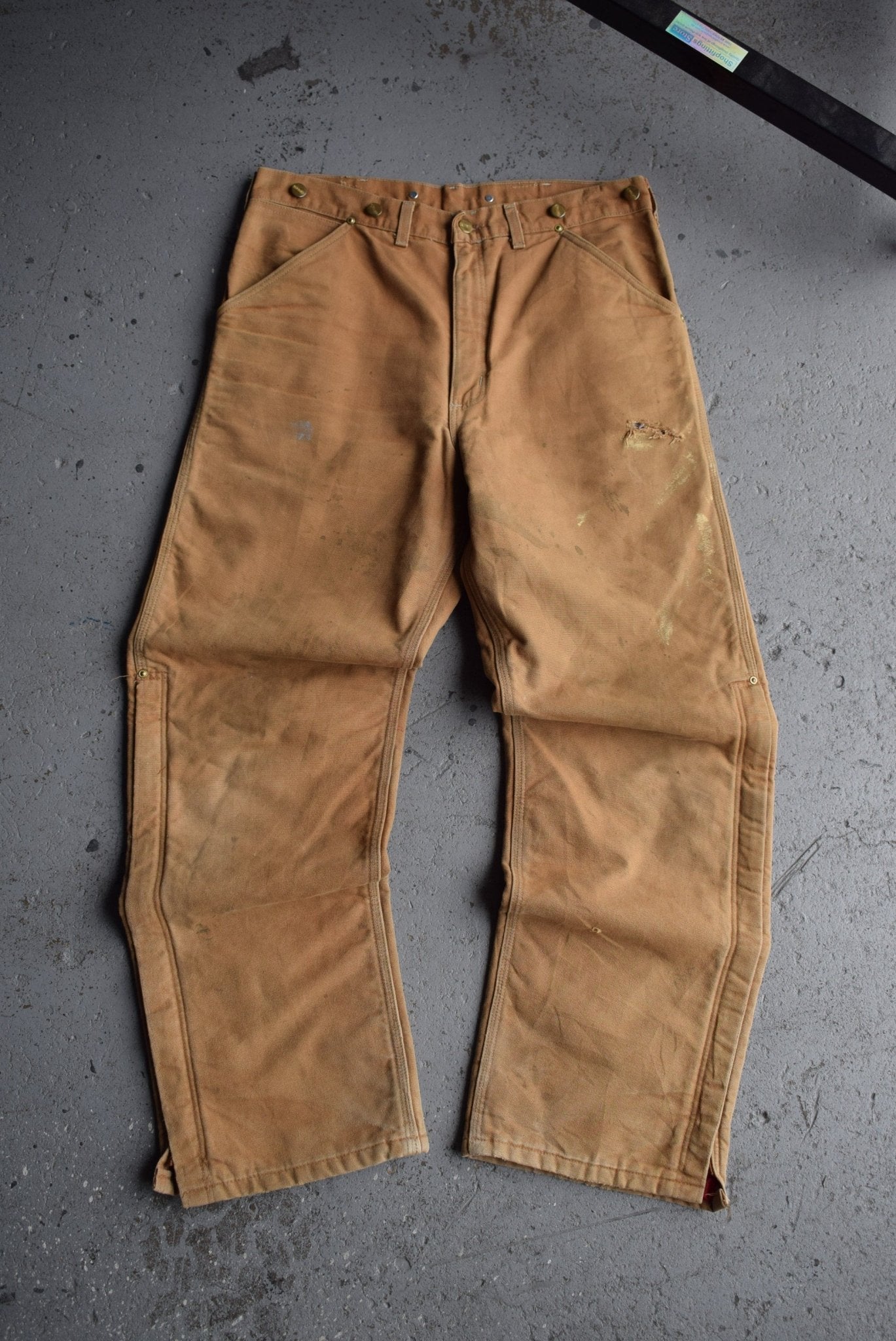 *Blanket - lined* Vintage Carhartt Carpenter Pants (34) - Retrospective Store