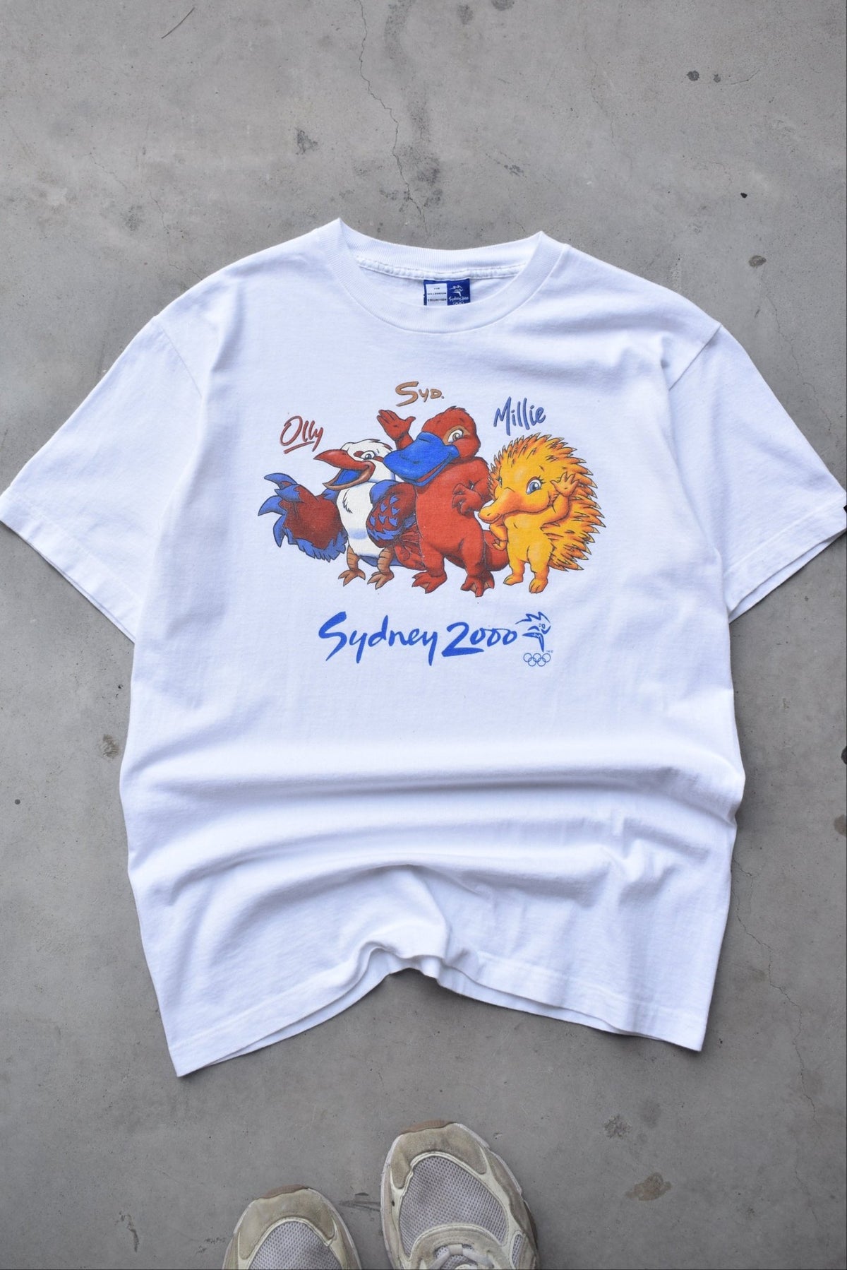 Bonds x Sydney Olympics White Graphic Tee — 2000 (S/M) - Retrospective Store