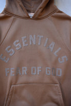Bootleg Essentials Fear of God Brown Spellout Hoodie — 2000s (M) - Retrospective Store