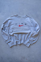 Bootleg Nike Grey Embroidered Spellout Crewneck — 2000s (S/M) - Retrospective Store