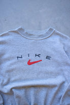 Bootleg Nike Grey Embroidered Spellout Crewneck — 2000s (S/M) - Retrospective Store