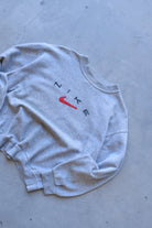 Bootleg Nike Grey Embroidered Spellout Crewneck — 2000s (S/M) - Retrospective Store
