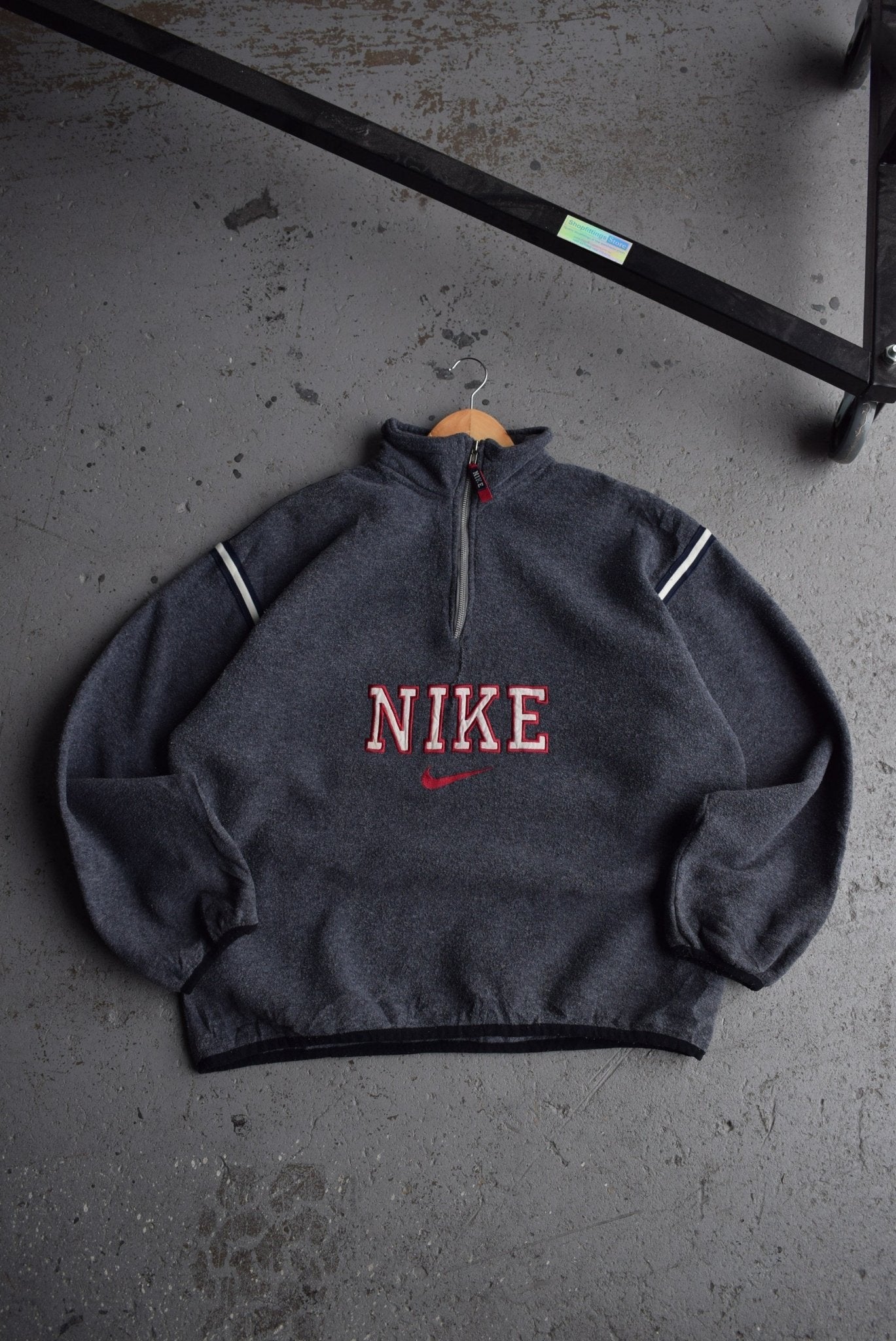 *Bootleg* Vintage Nike Spellout Embroidered Quarter Zip (XL) - Retrospective Store