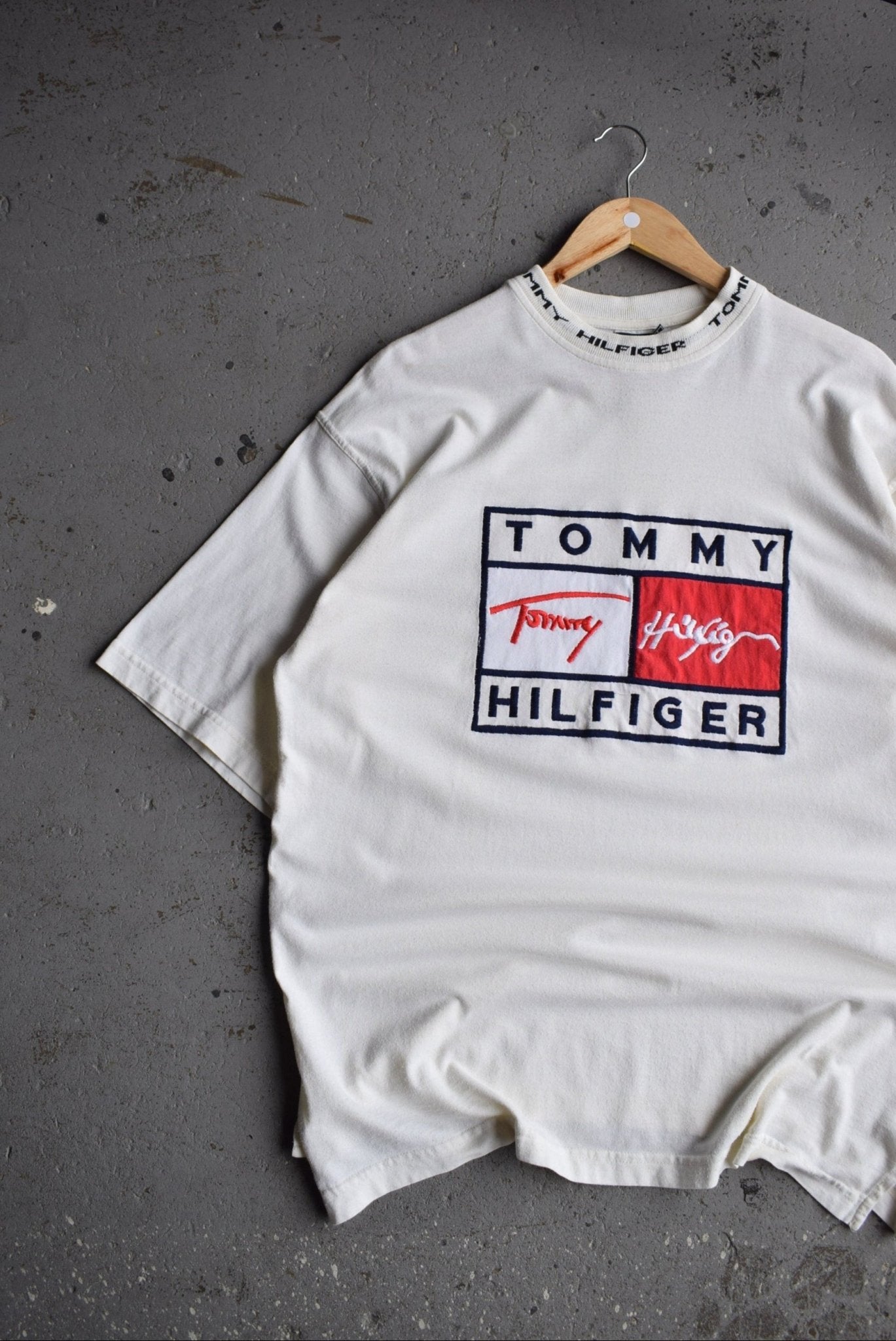 *Bootleg* Vintage Tommy Hilfiger Spellout Tee (XL) - Retrospective Store