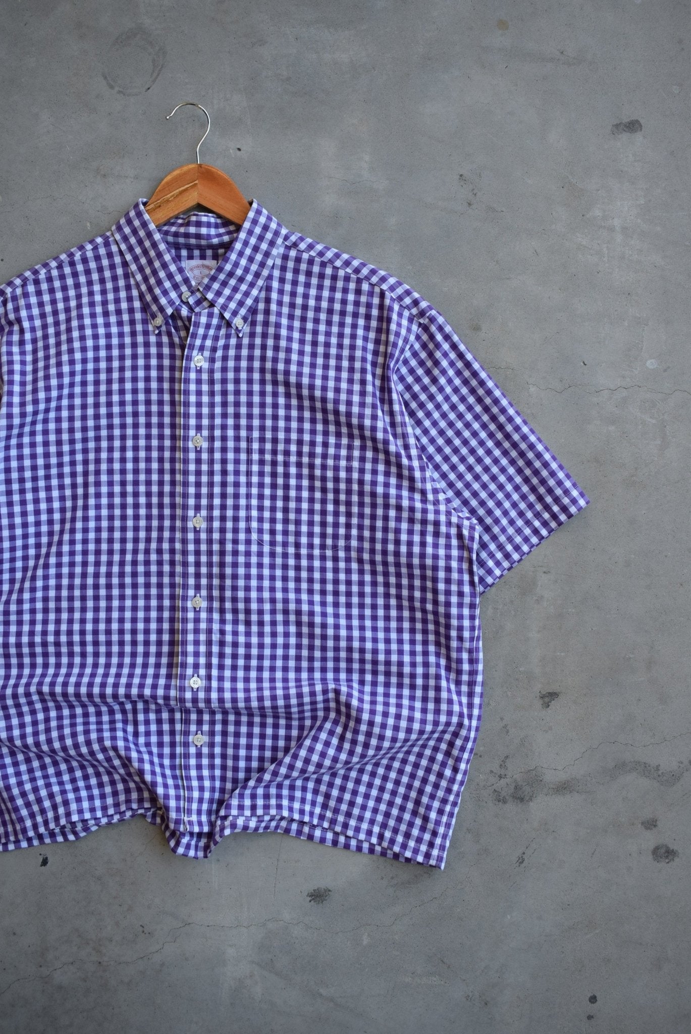 Brooks Brothers Purple Cropped Button Up — 2000s (L) - Retrospective Store